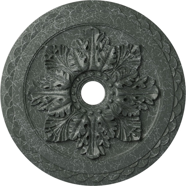 Ekena Millwork Bordeaux Deluxe Medallion (Canopies up to 4"), 23 5/8"OD x 3"ID x 2"P, Athenian Green Crackle CM23BOAGC - main